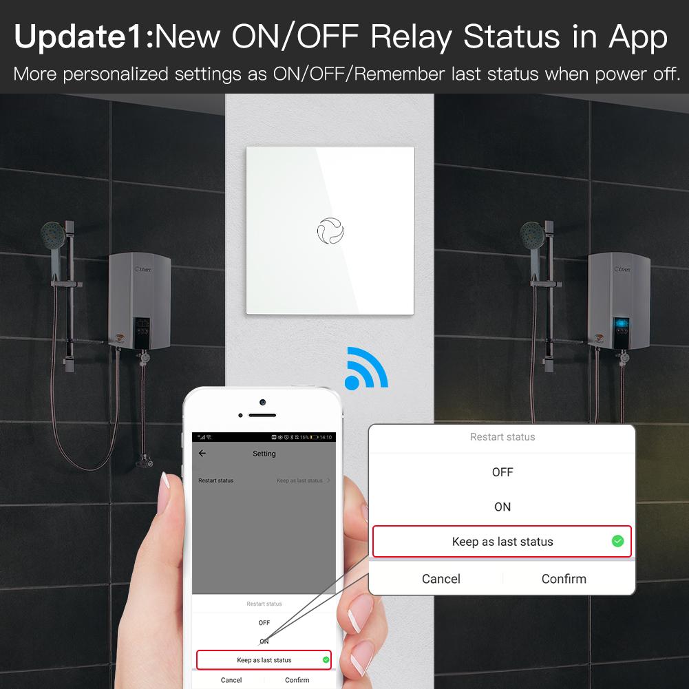 WiFi Smart Boiler Switch Water Heater Smart Life Tuya APP Remote Control Amazon Alexa Echo Google Home Voice Control Glass Panel EU - Moes