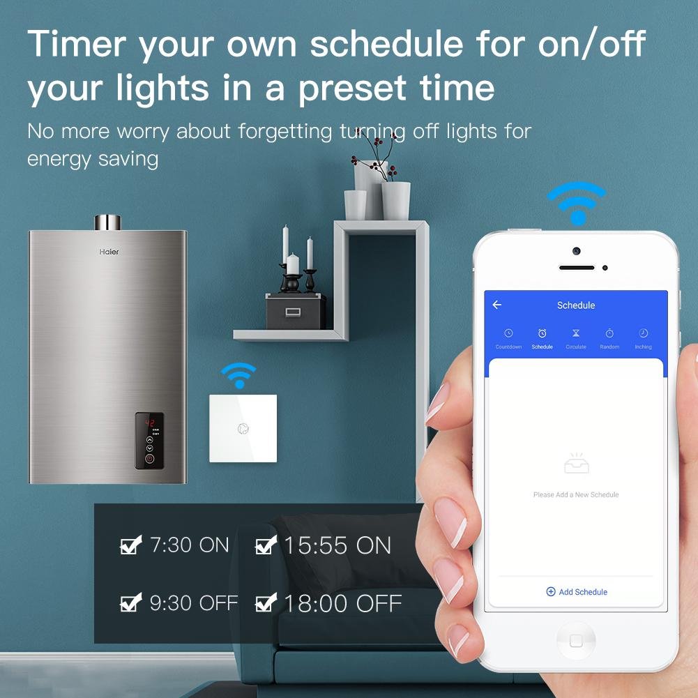 Timer your own schedule for on/off your lights in a preset time - Moes