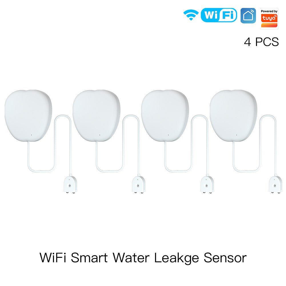 WiFi Smart Flood Sensor Home Alarm Water Leakage Detector Flood Notification Alert Overflow Security Alarm System Tuya/Smart Life App Wireless Remote Control - Moes