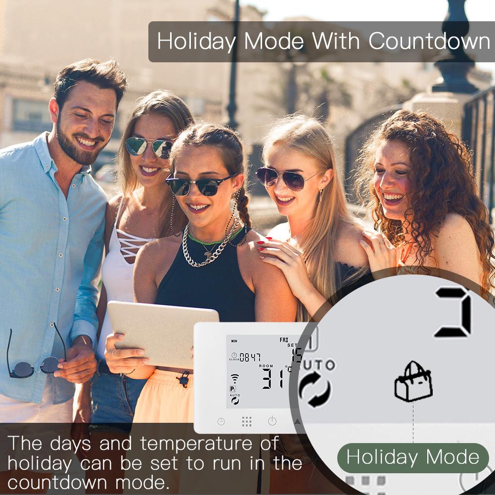 WiFi Smart LCD Wall-Hung Gas Boiler Water Underfloor Heating Temperature Controller - Moes