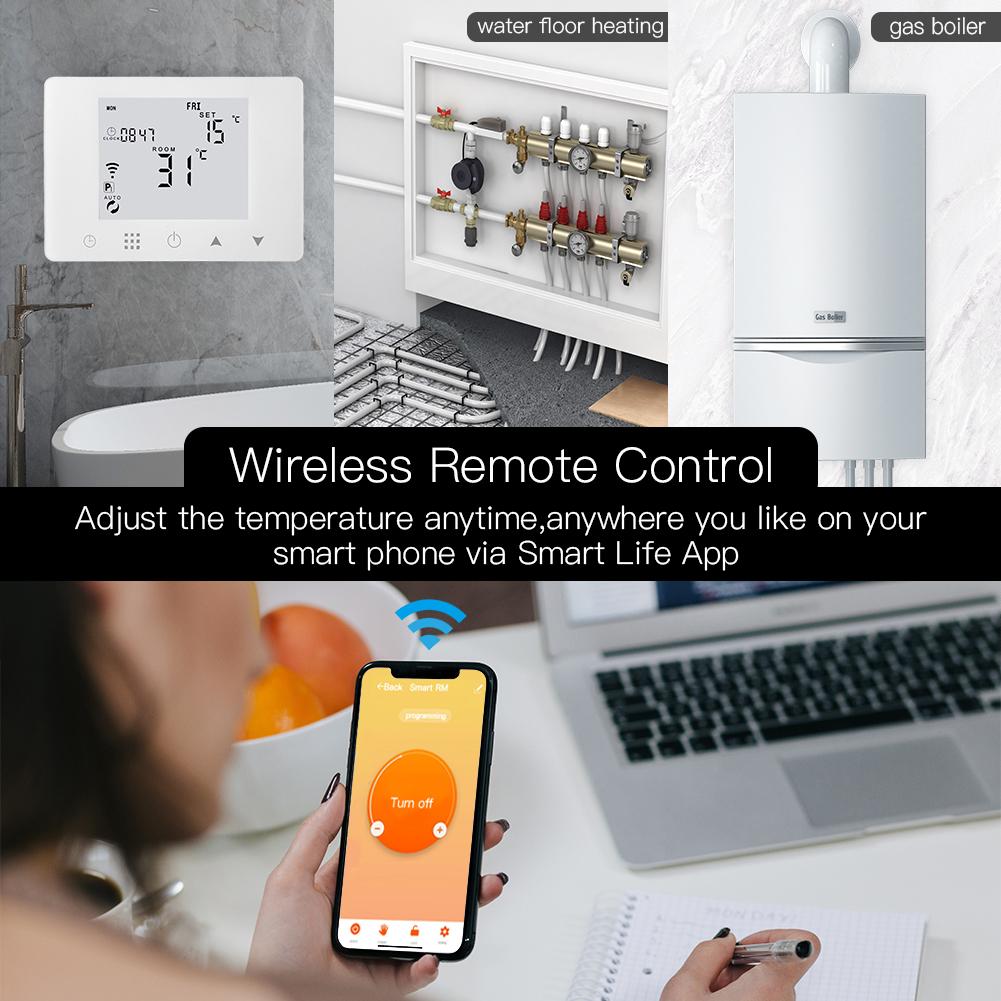 WiFi Smart LCD Wall-Hung Gas Boiler Water Underfloor Heating Temperature Controller - Moes