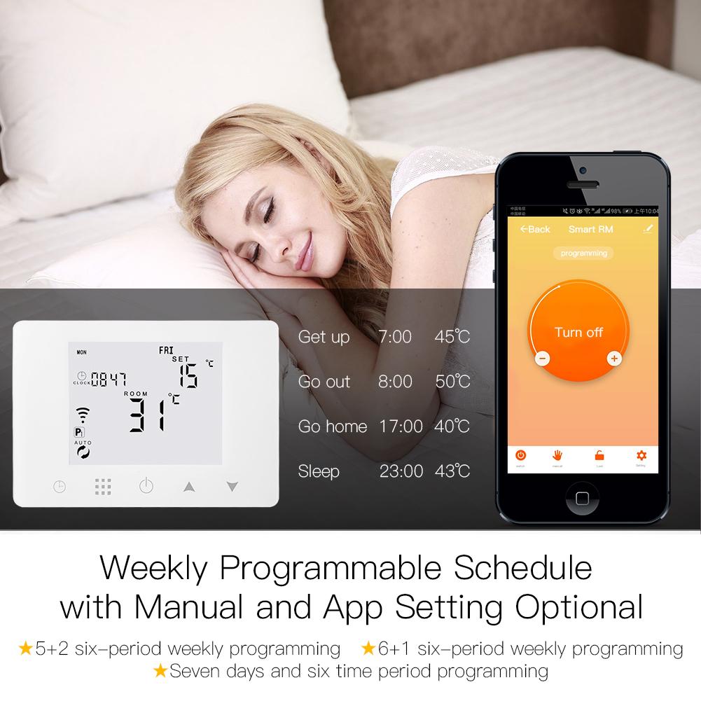WiFi Smart LCD Wall-Hung Gas Boiler Water Underfloor Heating Temperature Controller - Moes