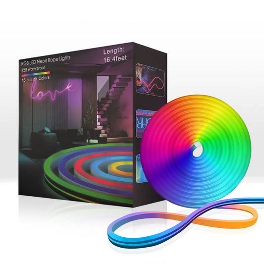 Wifi Smart LED Neon Light Strip RGB Color Led Tape Lamp for TV Backlight, Home Party Decor - MOES