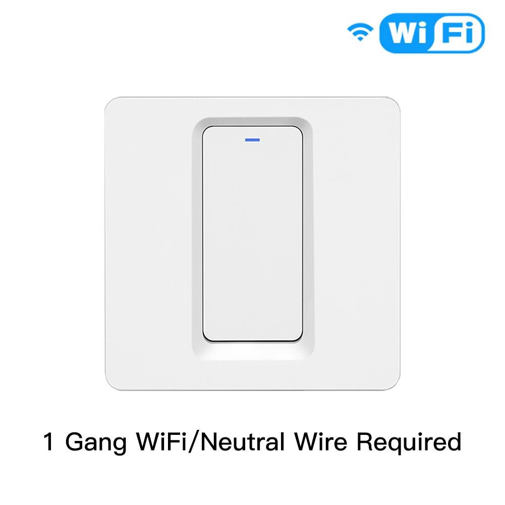 WiFi Smart Light Switch Push Button 2-way Multi-control 1 Gang EU UK Version Neutral Wire Required - Moes
