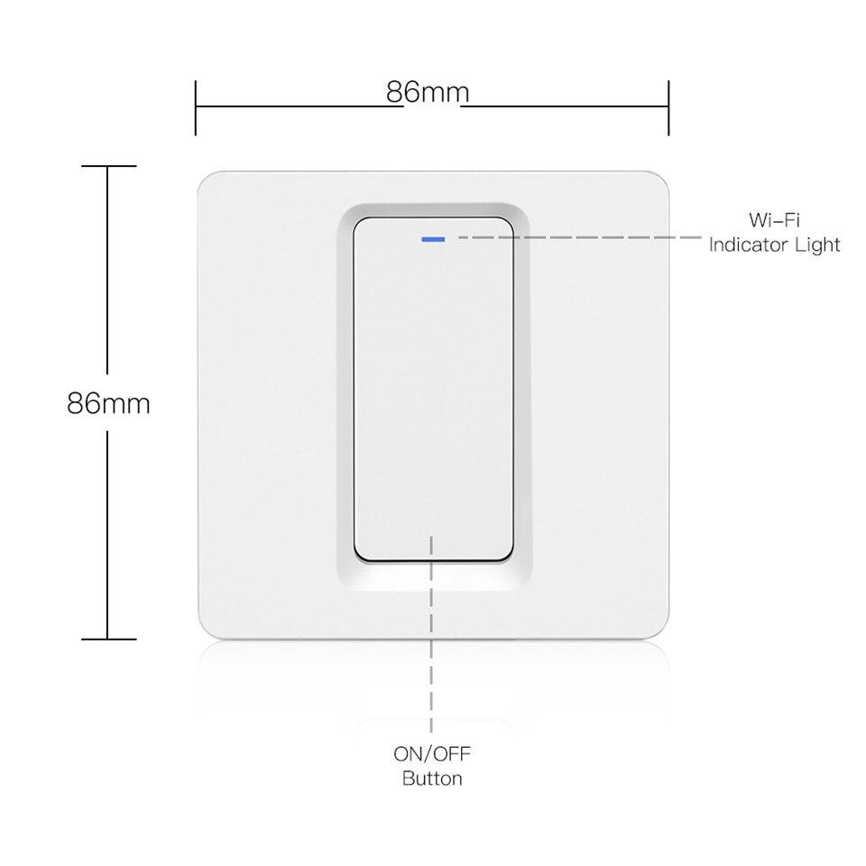 WiFi Smart Light Switch Push Button 2-way Multi-control 1 Gang EU UK Version Neutral Wire Required - Moes