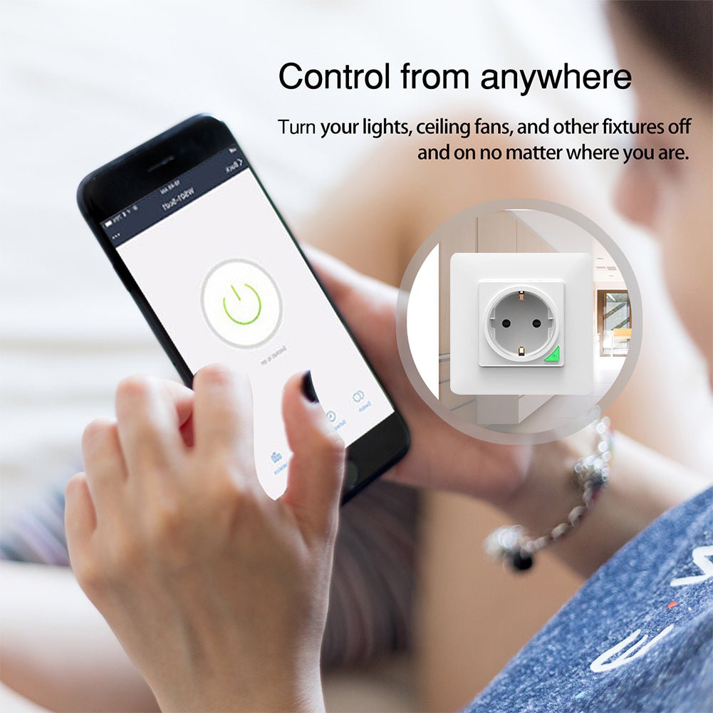 WiFi Smart Light Wall Switch Socket Outlet Push Button EU Version - Moes