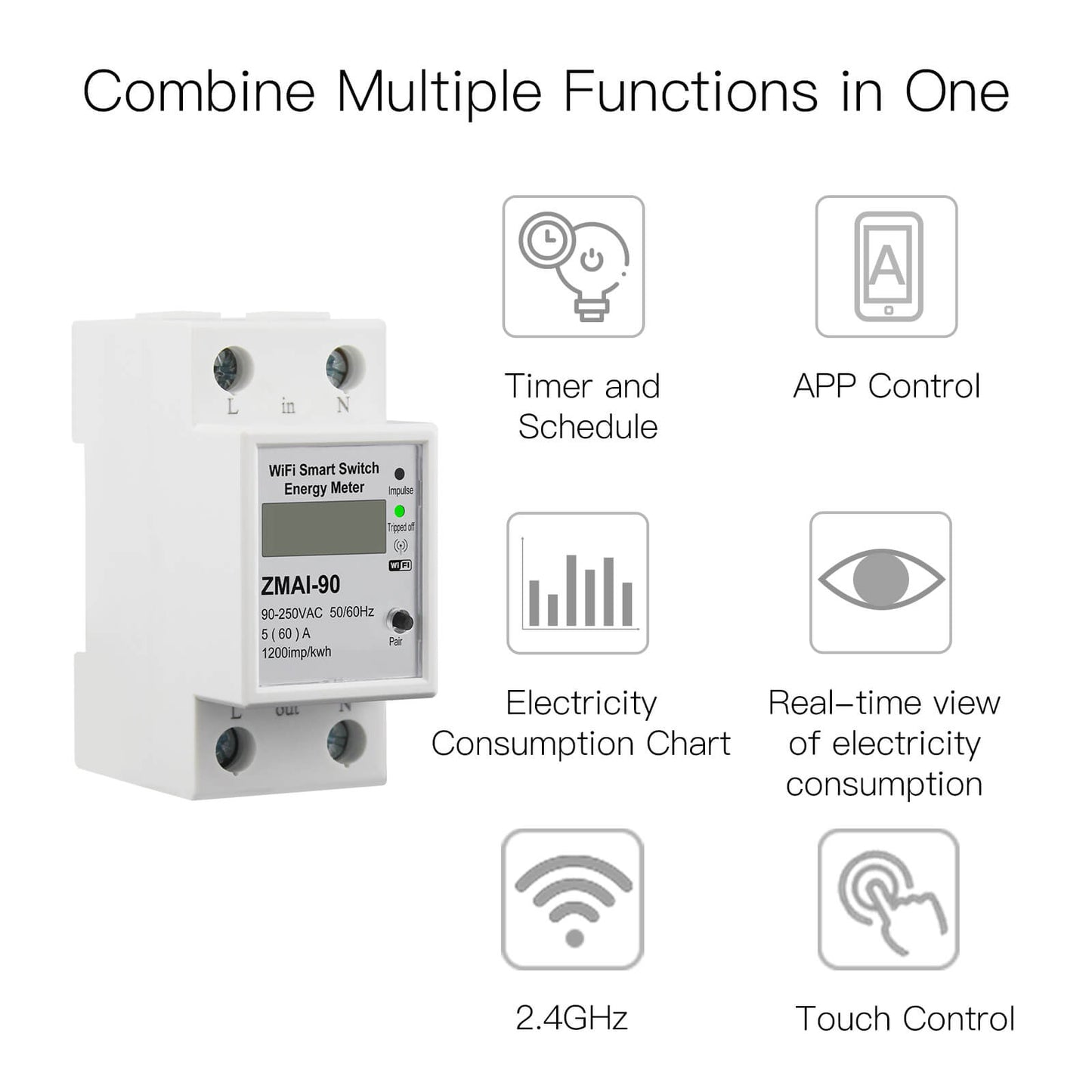 WiFi Smart Power Consumption Energy Monitoring Meter 110V/220V - MOES