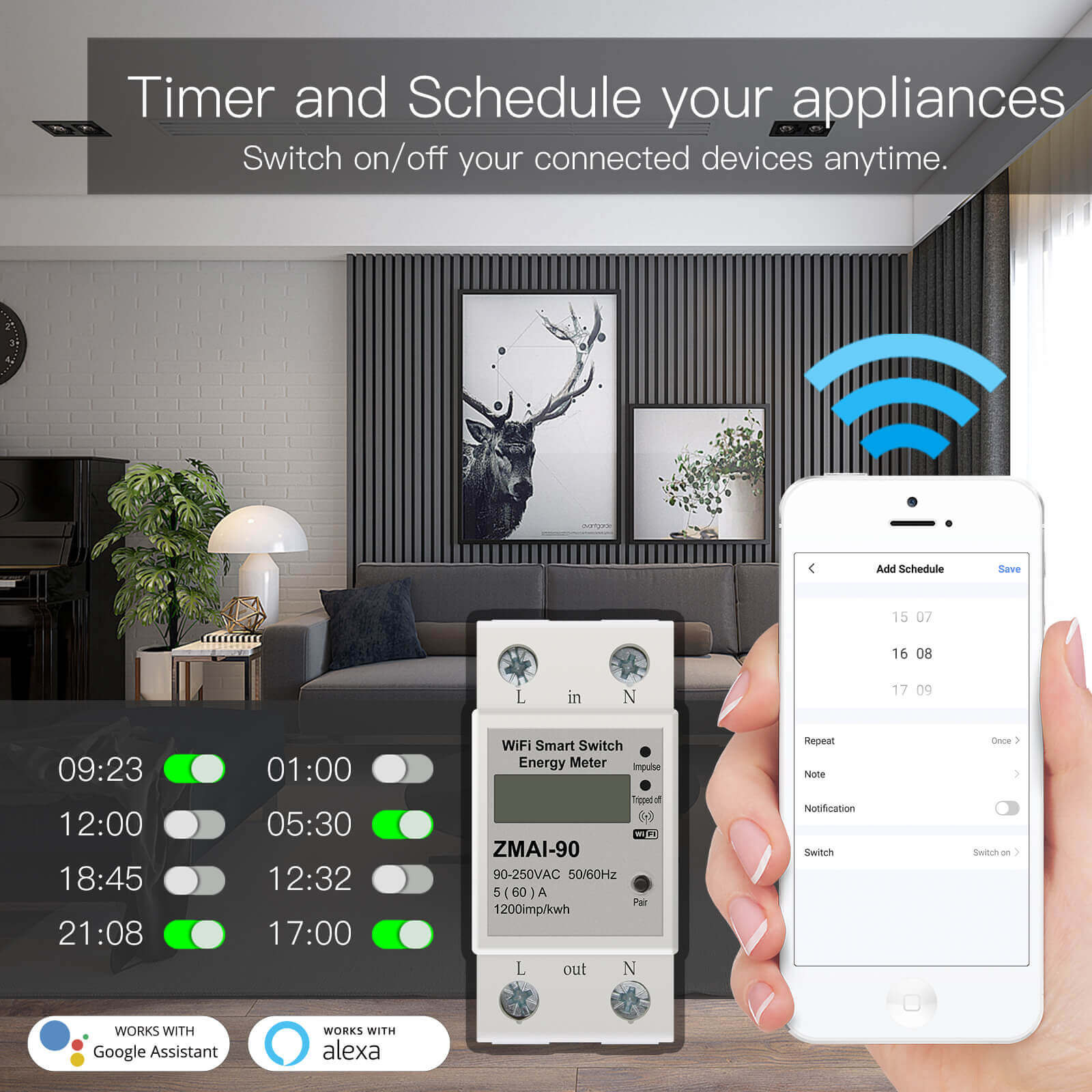 WiFi Smart Power Consumption Energy Monitoring Meter 110V/220V - MOES