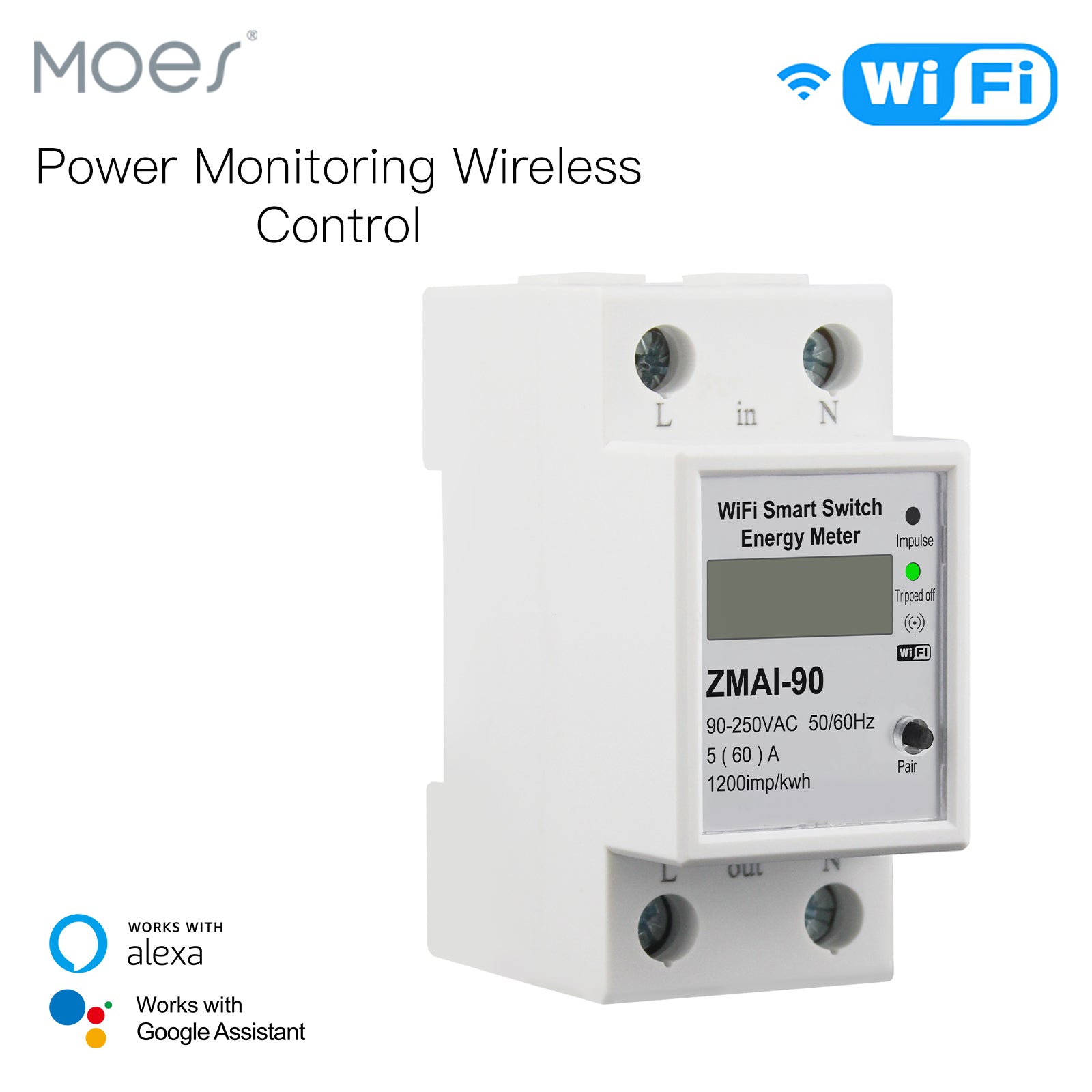 WiFi Smart Power Meter SwitchPower Consumption Energy Monitor Meter – MOES