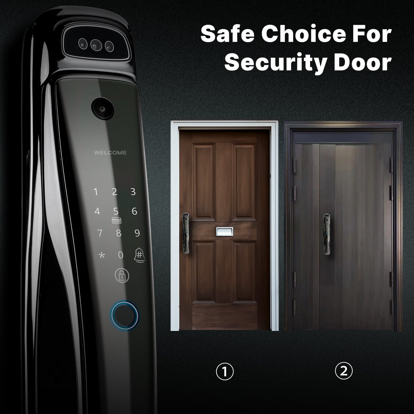 WiFi Smart Security Door Lock 3D Face Recognition Fingerprint Wake Infrared Night Vision - MOES