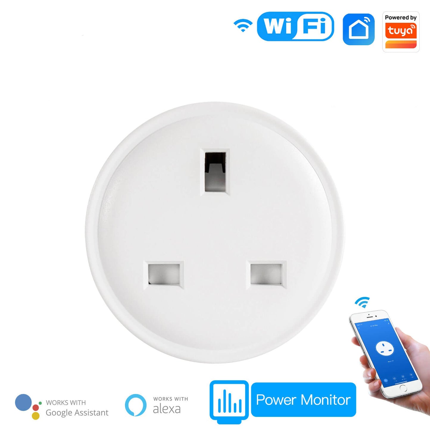WiFi Smart Socket Power Plug UK Version 15A - MOES
