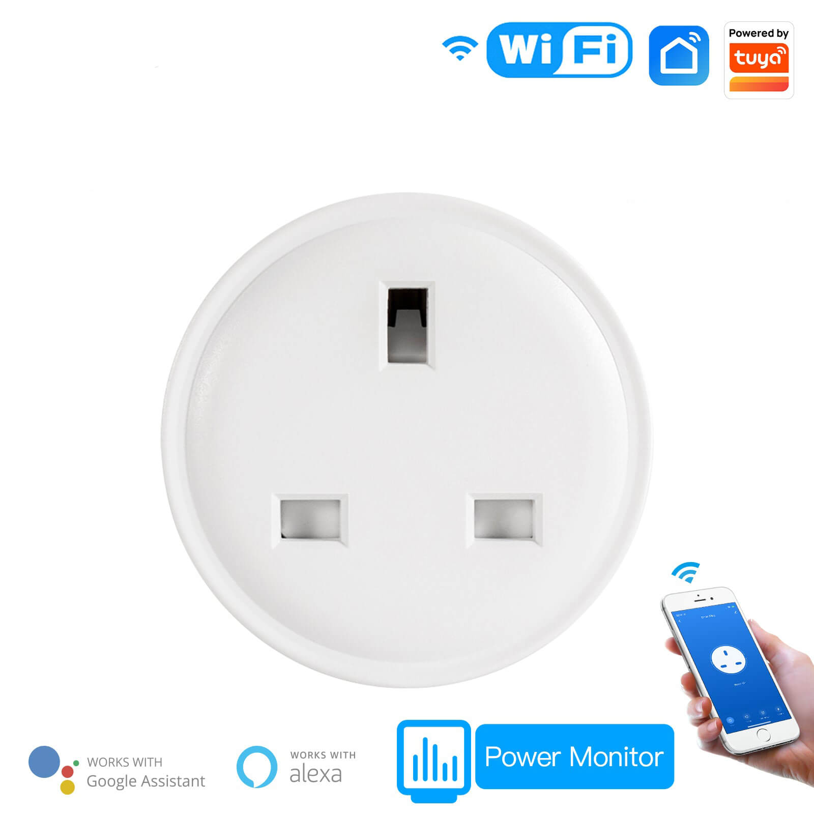 WiFi Smart Socket Power Plug UK Version 15A - MOES