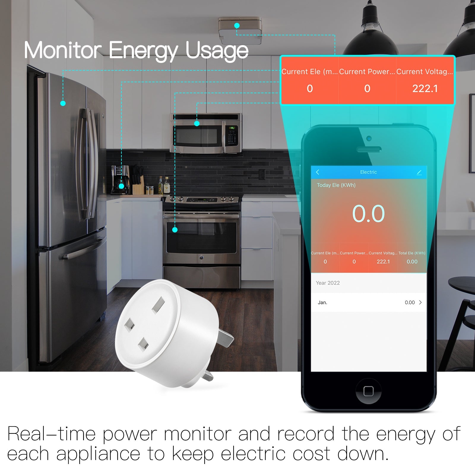 WiFi Smart Socket Power Plug UK Version - Moes