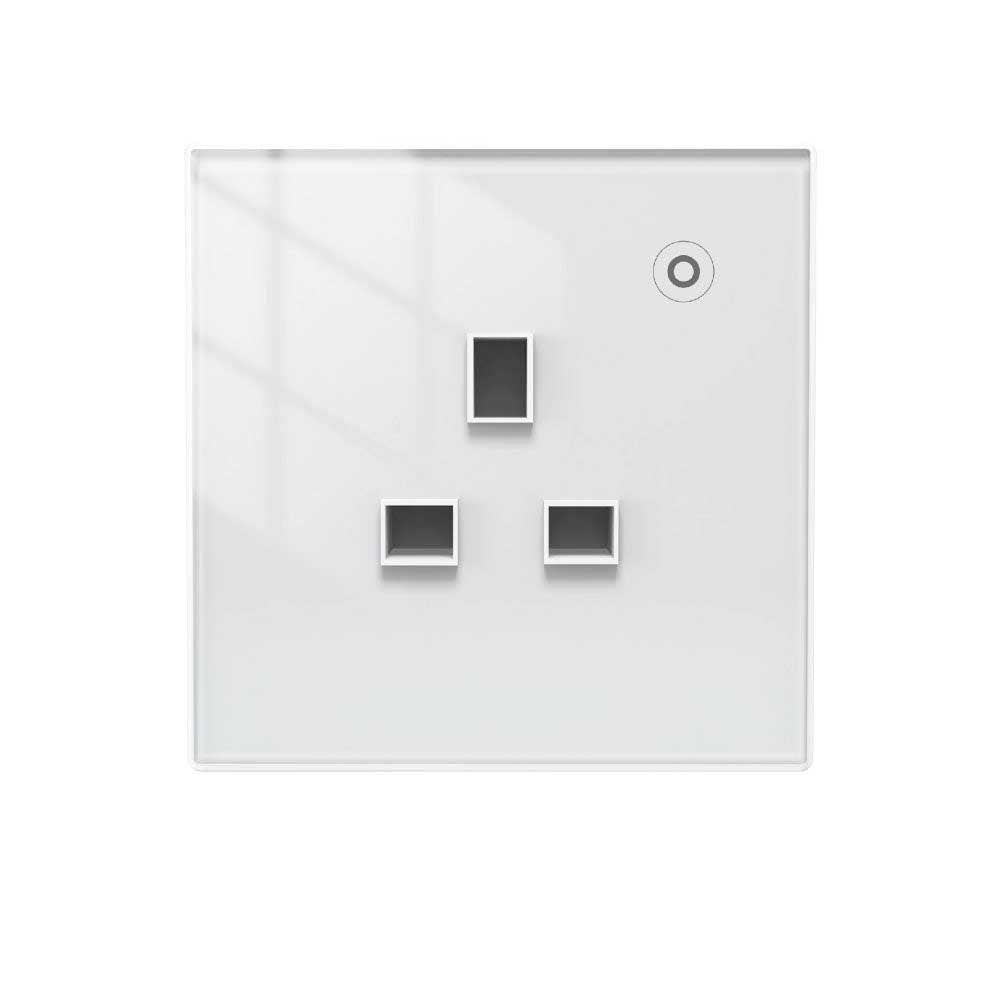 WiFi Smart Wall Socket Glass Panel Outlet Power Monitor Touch Plug Relay Status Light Mode Adjustable EU - MOES