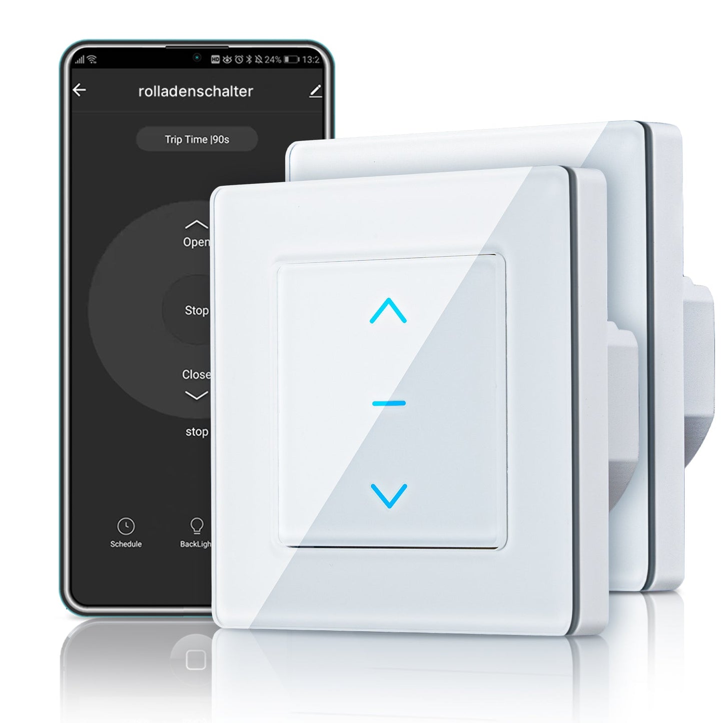 WiFi Touch Smart Curtain Switch Design for Motorized Curtains and Roller Blinds EU - MOES