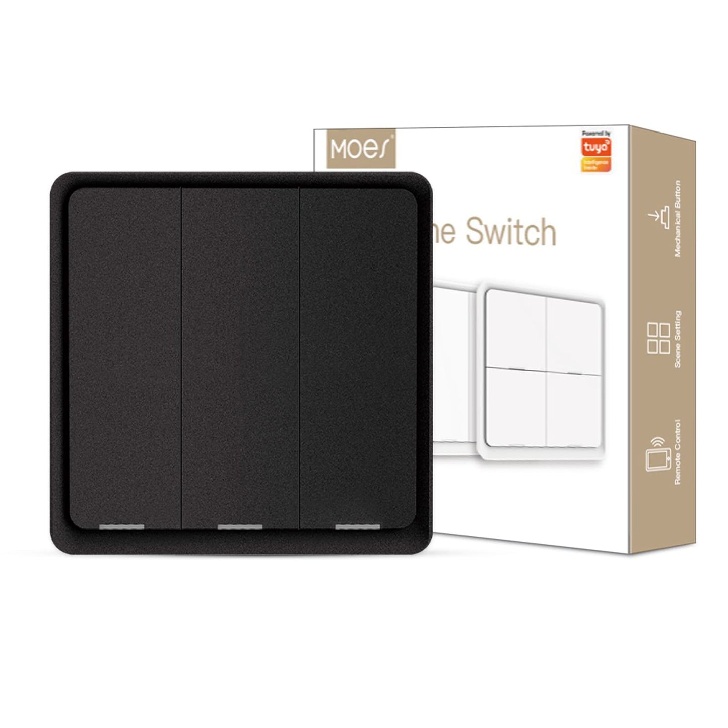ZigBee Smart Battery Powered Light Switch Scene Push Button Switches Multi-Control - MOES