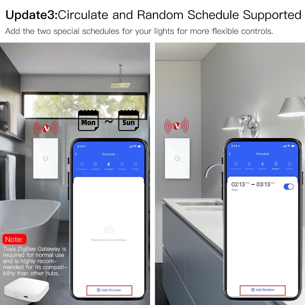 ZigBee Smart Boiler Switch Water Heater Smart Life Tuya APP Remote Control Amazon Alexa Echo Google Home Voice Control Glass Panel Hub Required - Moes