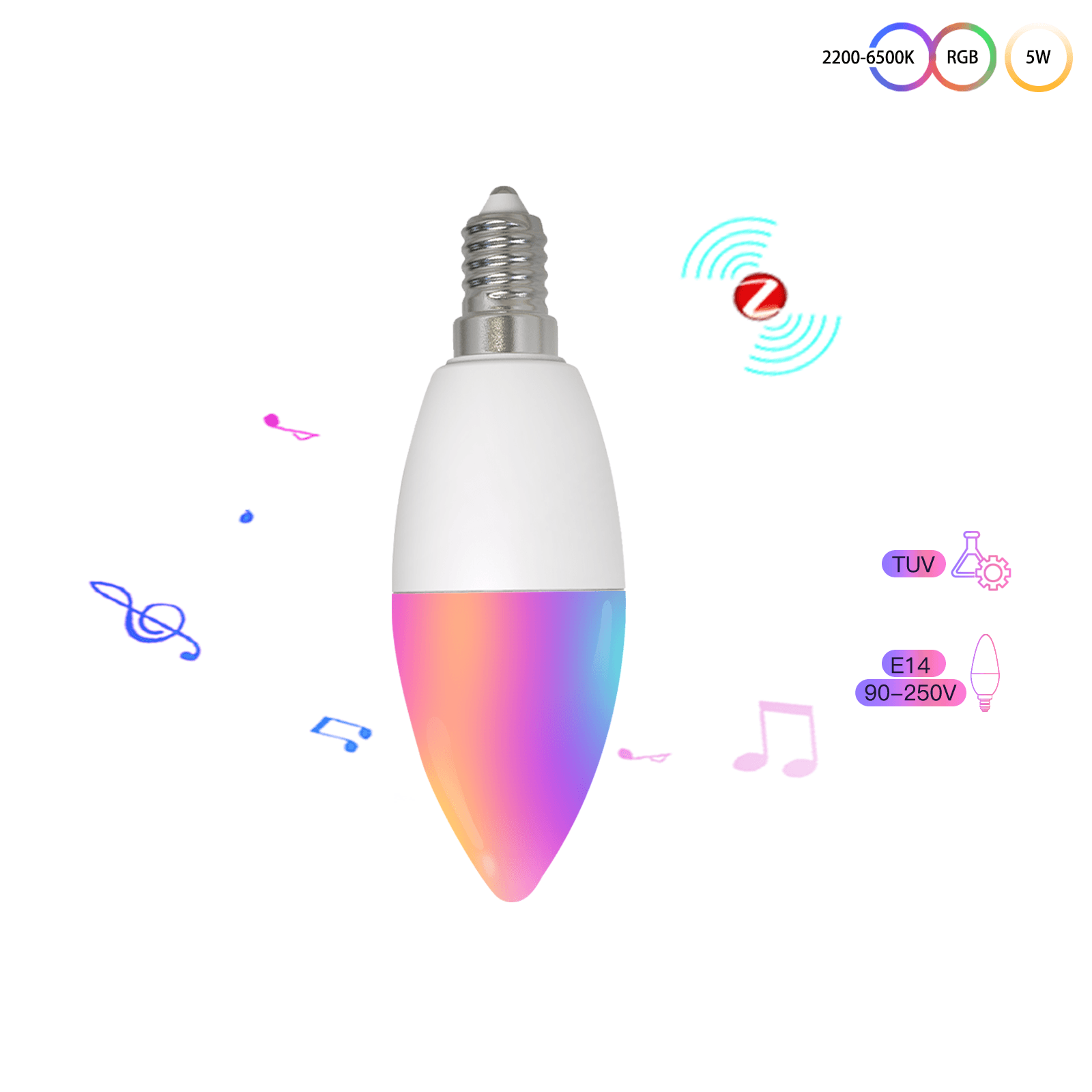 MOES WiFi Smart Candle LED Light|Best Colored Dimmable Smart Bulbs