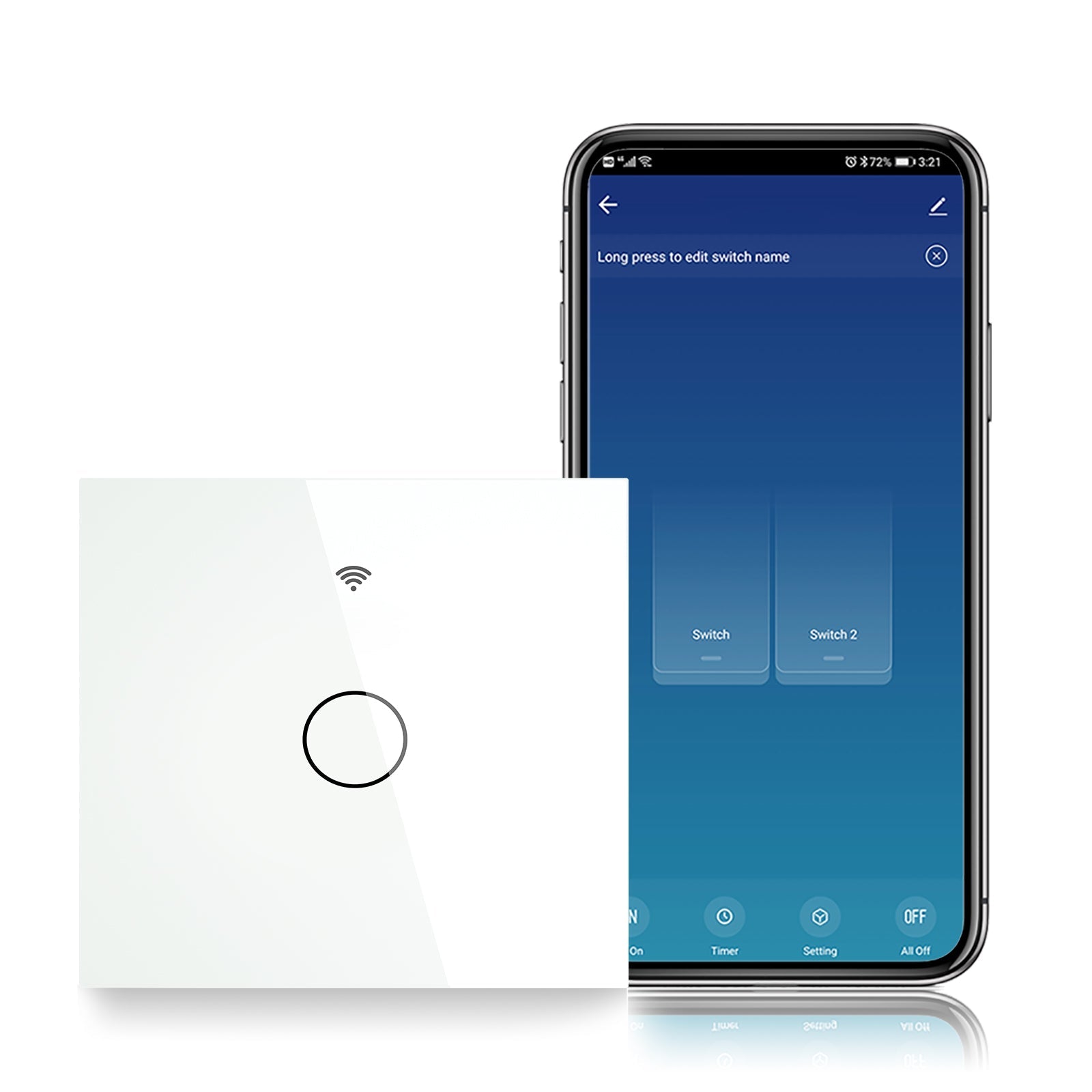 ZigBee Smart Light Touch Switch 2 Way Multi-Control Neutral Wire Optional No Capacitor EU - MOES
