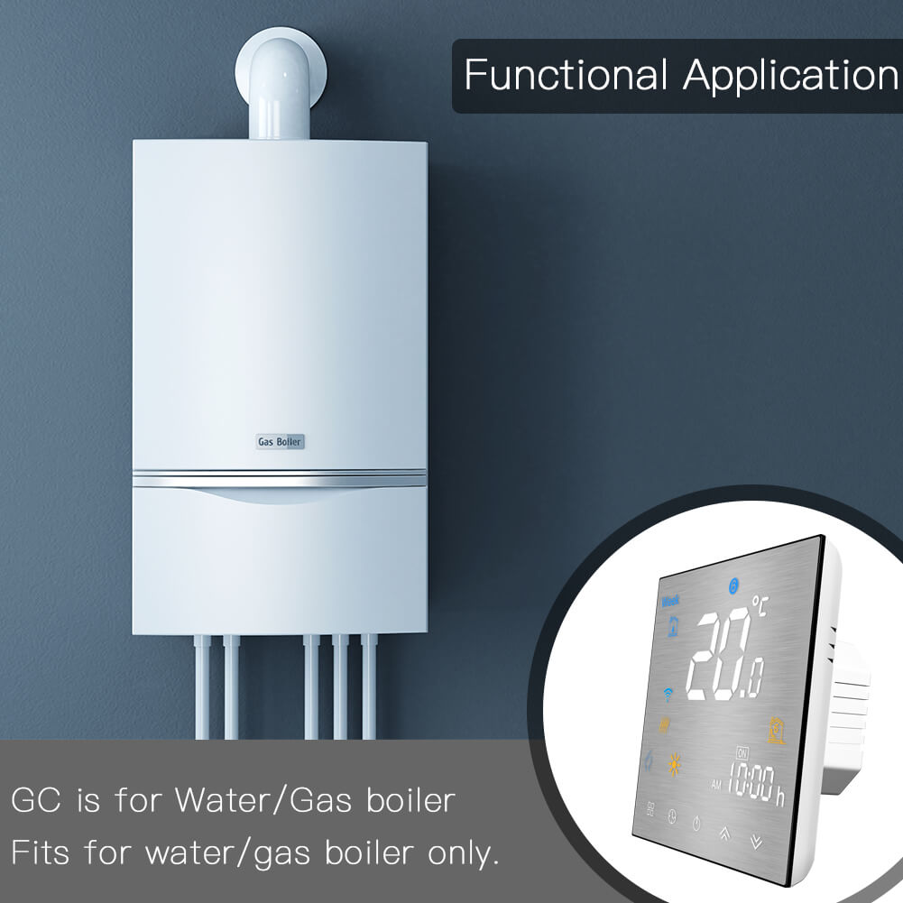 ZigBee Smart Thermostat for Water/Electric floor Heating Water/Gas Boiler Brushed panel - MOES
