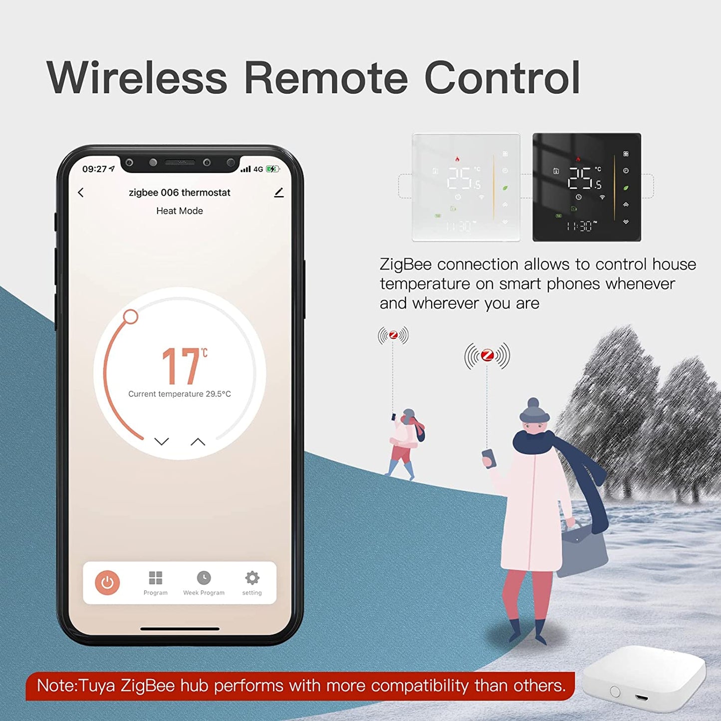 Zigbee Smart Thermostat Gas/Water Heater, Room Thermostat Digital Programmable - MOES