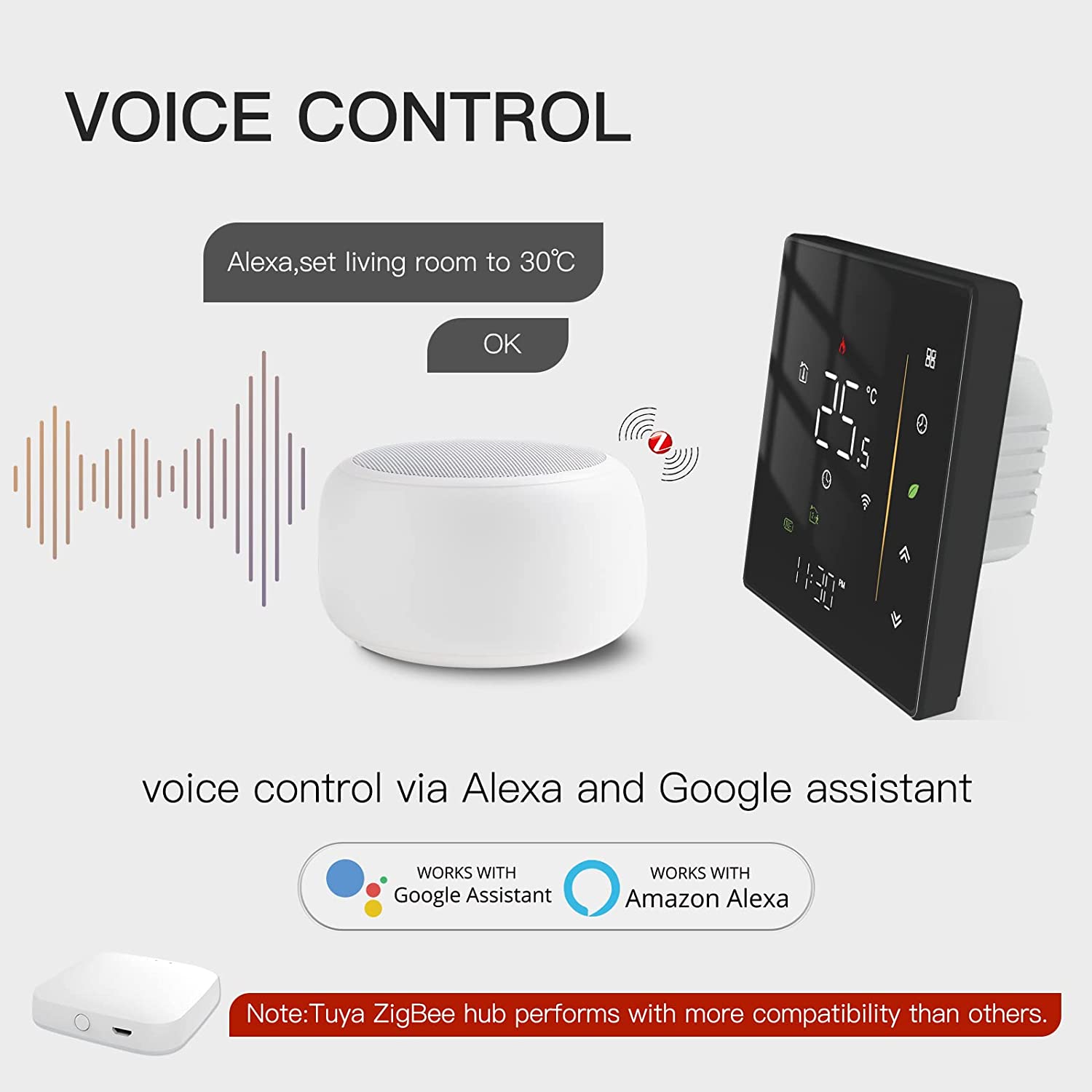 Zigbee Smart Thermostat Gas/Water Heater, Room Thermostat Digital Programmable - MOES