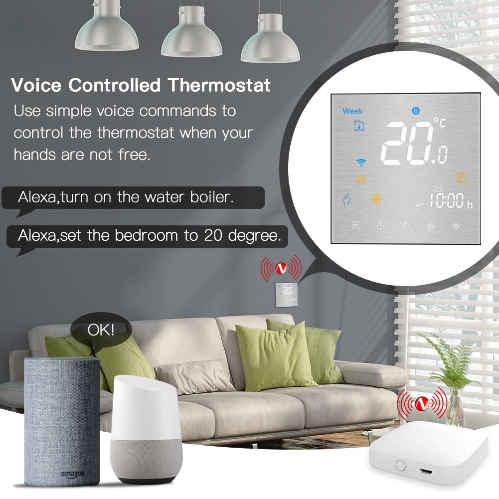 ZigBee Smart Thermostat Programmable Temperature Controller for Water/ElectricFloor/Gas boiler Heating Tuya ZigBee Hub Required - Moes