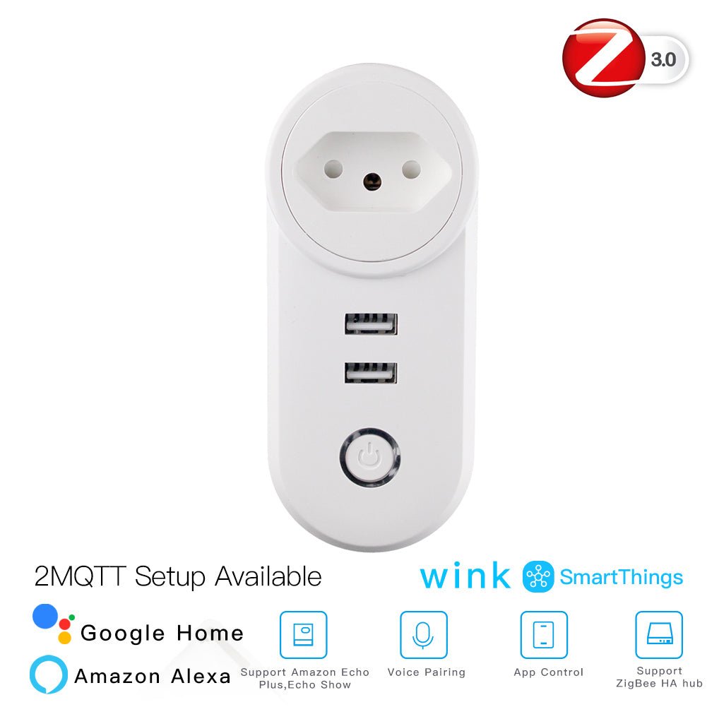 ZigBee3.0 Dual USB Wireless Socket Plug 2MQTT Setup Available - MOES