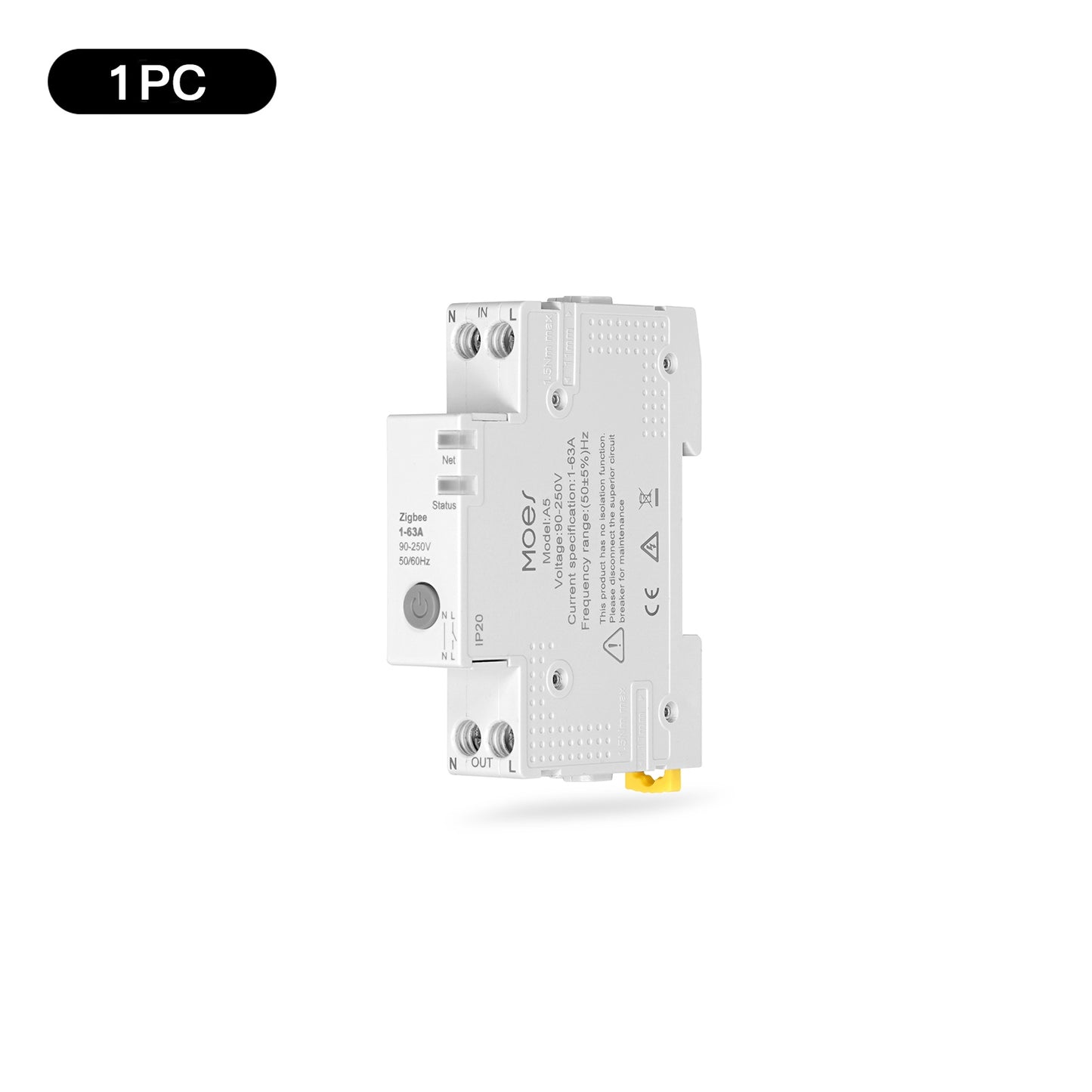 MOES Tuya ZigBee Smart Circuit Breaker 63A Electricity Monitor V0 Fireproof Remote APP Control with Alexa