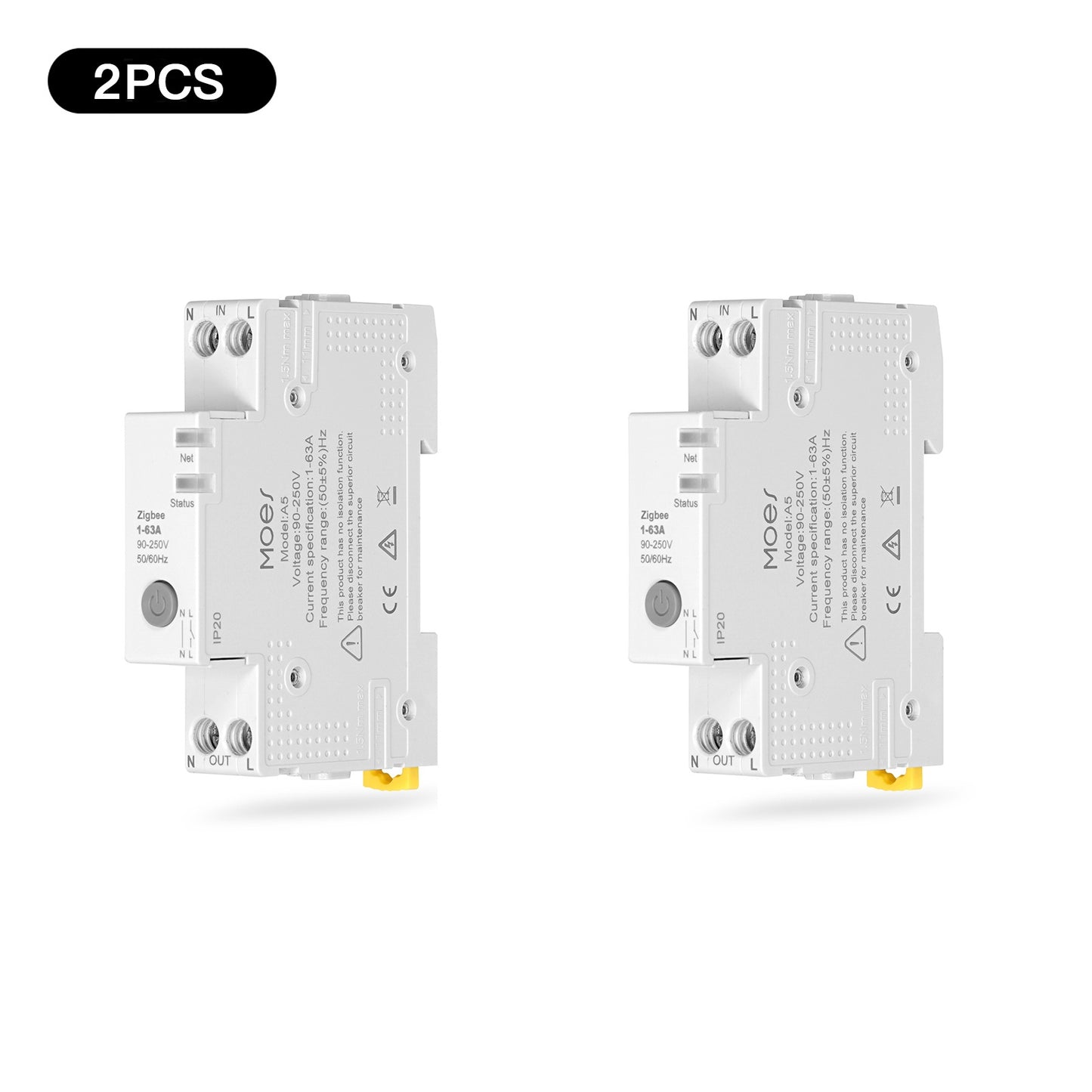 MOES Tuya ZigBee Smart Circuit Breaker 63A Electricity Monitor V0 Fireproof Remote APP Control with Alexa