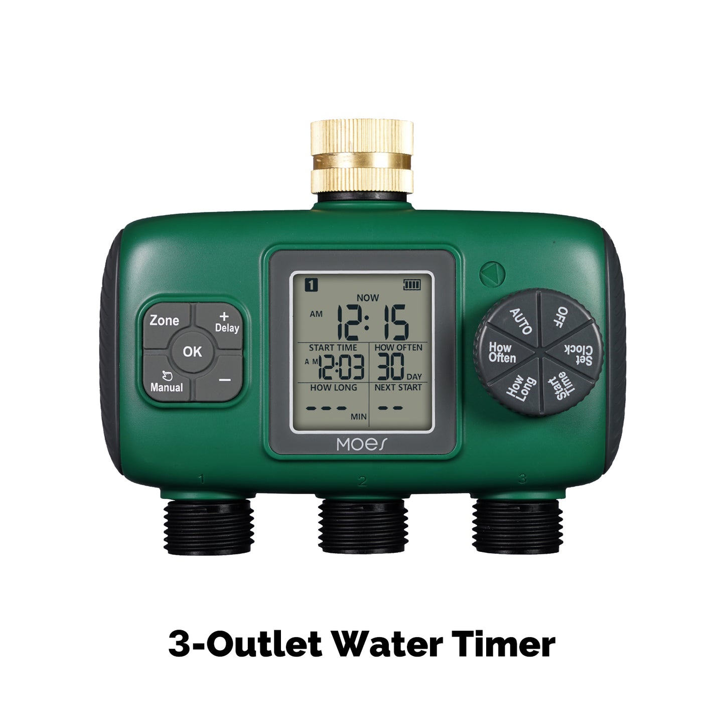 Water Timer For Garden Hose Drip Irrigation 2/3/4 Outlet Brass Inlet IPX5 Waterproof US Version