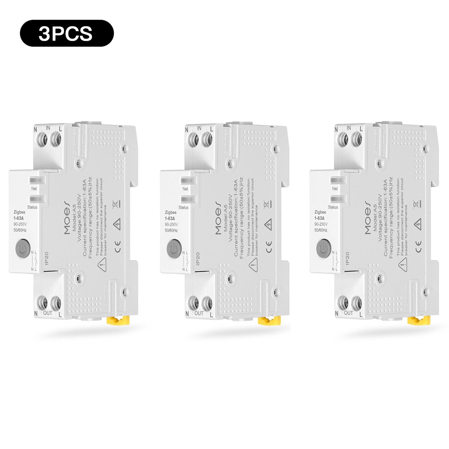 MOES Tuya ZigBee Smart Circuit Breaker 63A Electricity Monitor V0 Fireproof Remote APP Control with Alexa