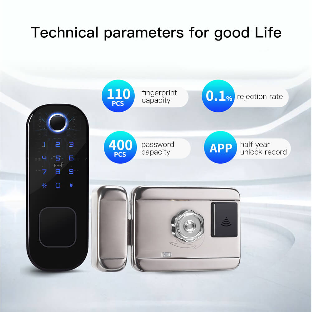 Wifi Tuya Smart Door Lock Fingerprint Digital Password Lock Waterproof