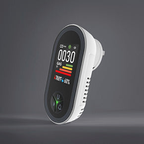 Carbon Monoxide & Natural Gas Detector Plug in, 4 in 1 Temperature Humidity Sensor Built-in Alarm Sound Warning