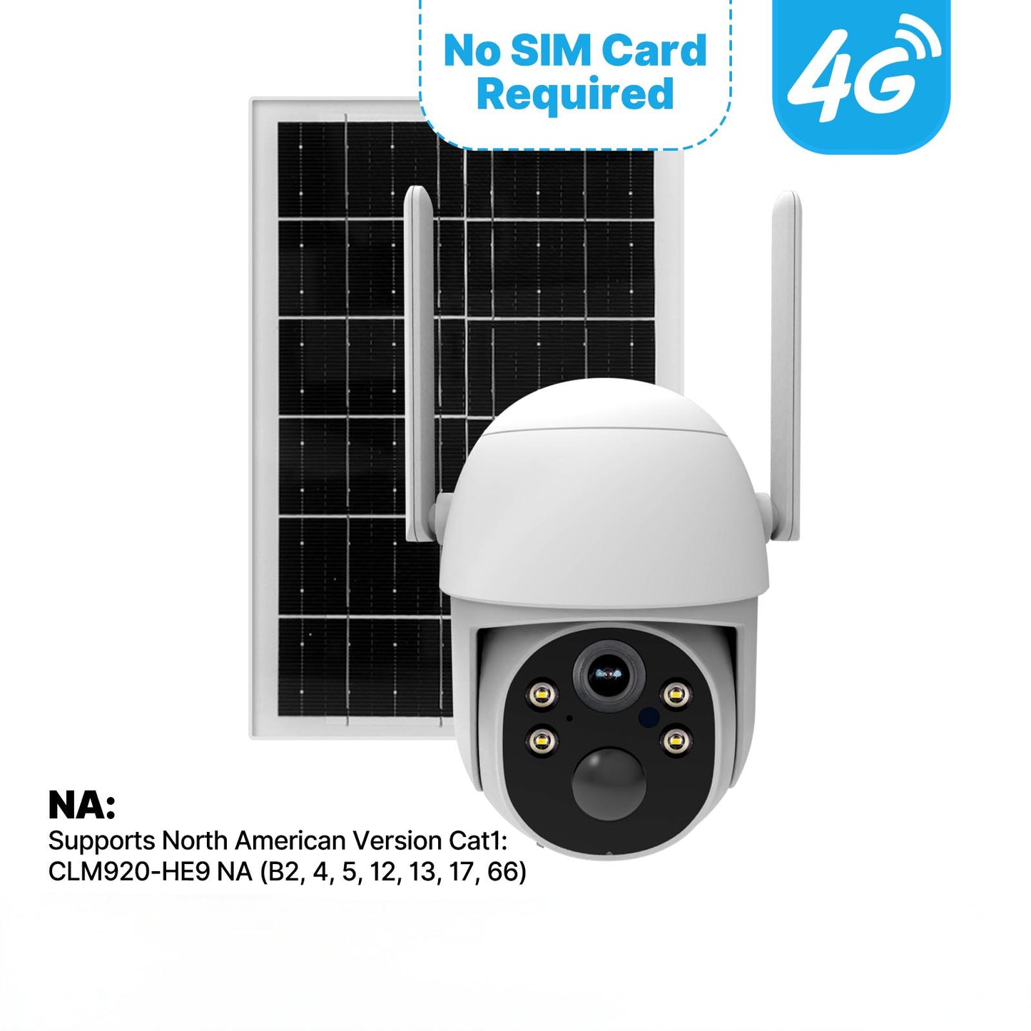 MOES 4G Solar Outdoor Security Camera,7800mAh+7W Solar Panel,IP65 Waterproof,360°PTZ,No SIM Required(NA Version)