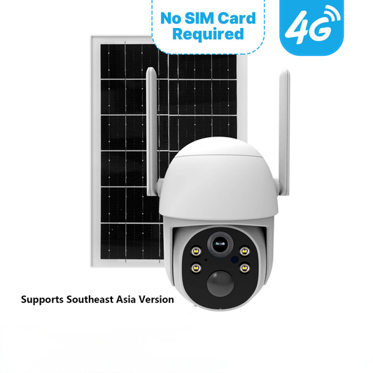MOES 4G Solar Outdoor Security Camera – 7800mAh Battery + 7W Solar Panel, IP65 Waterproof, 360° PTZ, No WiFi Needed, SIM-Free Version for Southeast Asia