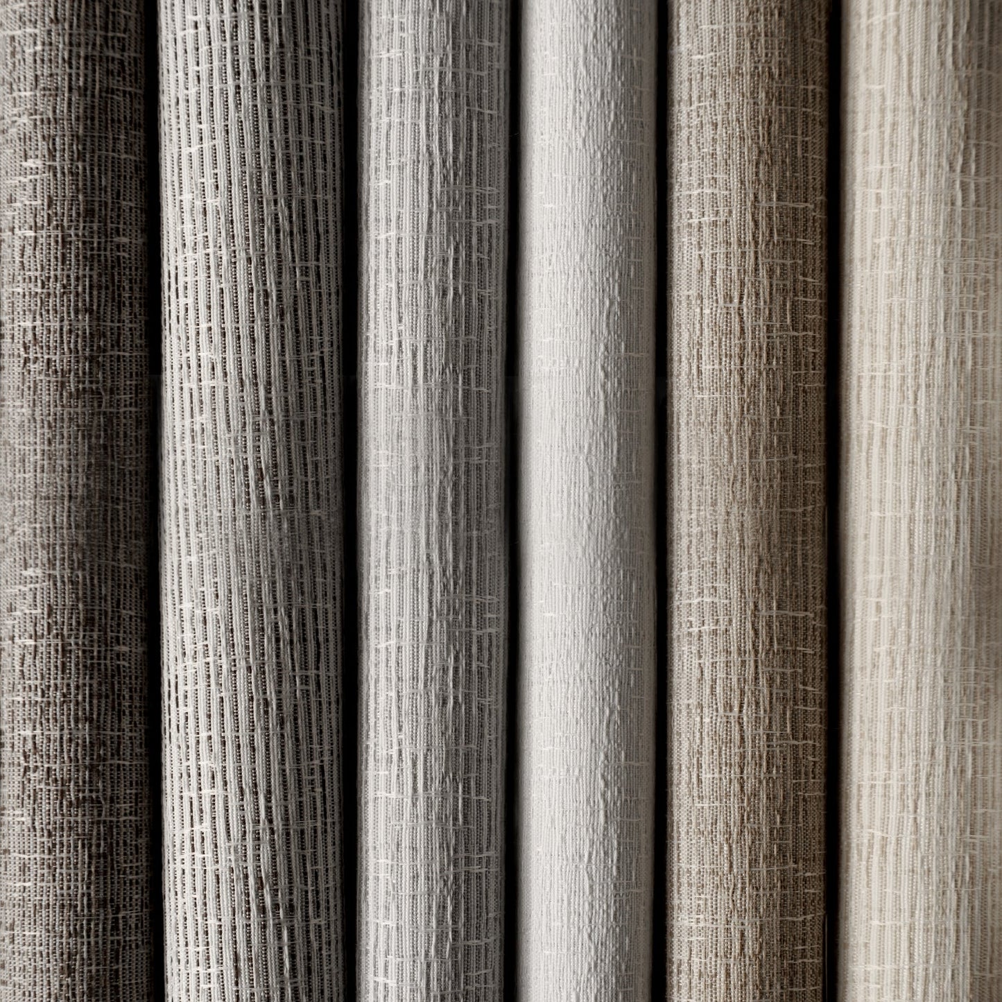 Textured wood paneling in a neutral color palette