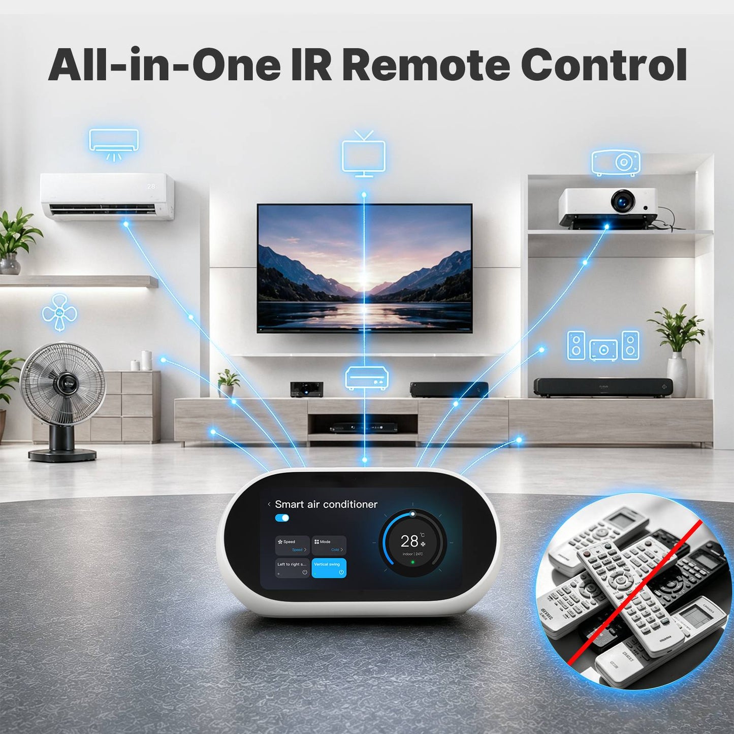 MOES Tuya AI Desktop Center Control Panel Alexa Built-in,with Zigbee & BLE Mesh Hub IR Control Video Monitoring(EU Version)