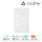 Tuya Matter WiFi Smart Light Switch 2.5D Glass Panel Neutral Wire Required US Version