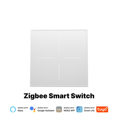 Star Feather Series ZigBee Smart Switch Push Button With Neutral Wire Light Scene 2in1 Switch EU Version