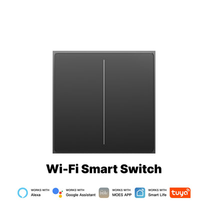 Stern Feder Serie WiFi Smart Switch Push Button Mit Neutral Licht Szene 2in1 Schalter EU Version