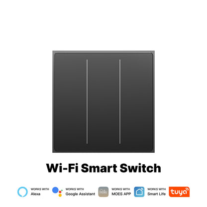 Stern Feder Serie WiFi Smart Switch Push Button Mit Neutral Licht Szene 2in1 Schalter EU Version