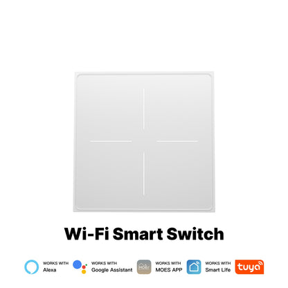 Stern Feder Serie WiFi Smart Switch Push Button Mit Neutral Licht Szene 2in1 Schalter EU Version
