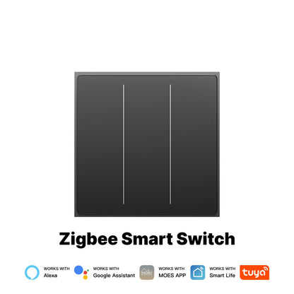 Star Feather Series ZigBee Smart Switch Push Button With Neutral Wire Light Scene 2in1 Switch EU Version