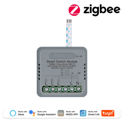 ZigBee Mini DIY Smart Lichtschalter Modul Relais Timer 1/2 Gang