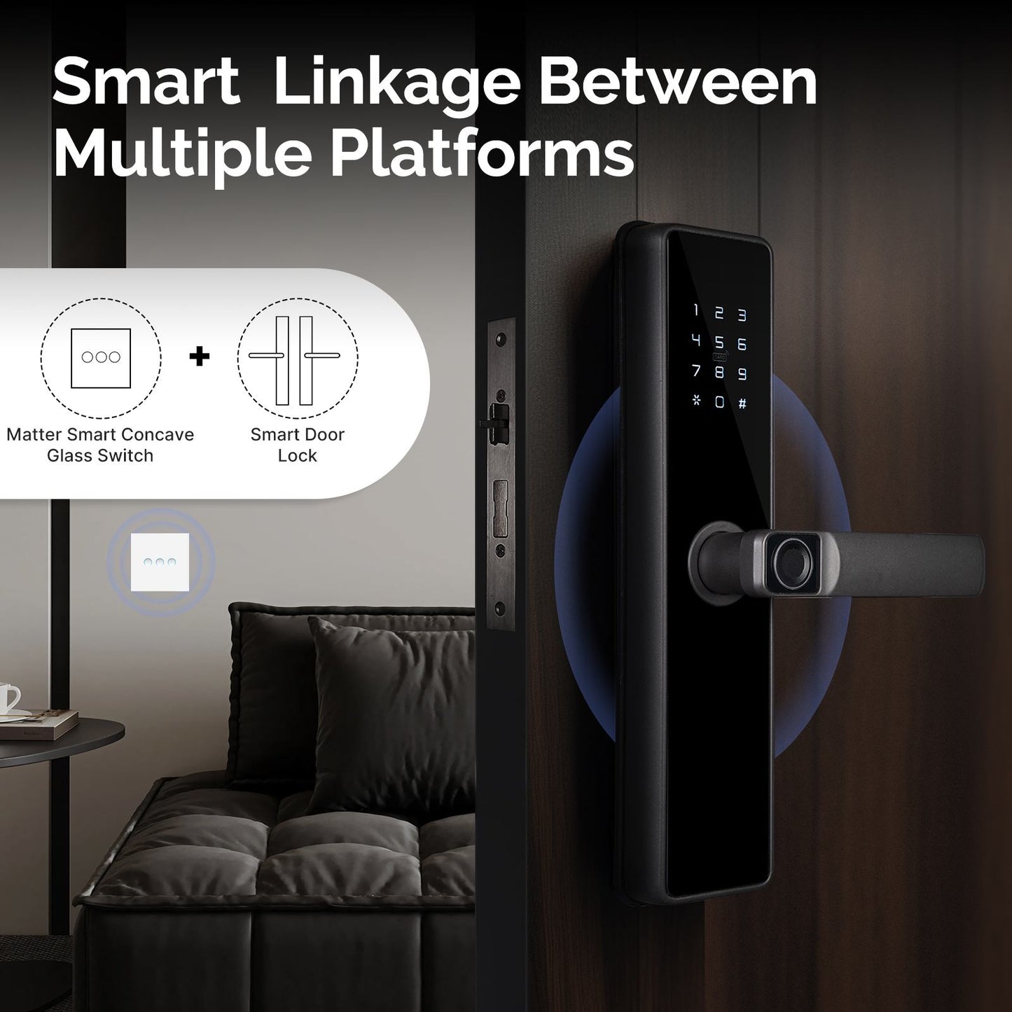 Smart Matter WiFi  Light Switch Concave Glass Panel Neutral Wire Required EU Version