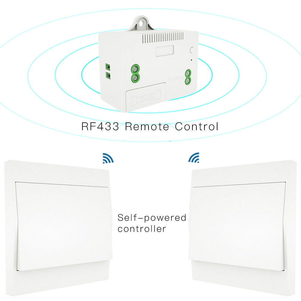 Smart RF433 Transmitter Push Button Switch Multi-Control Self-powered EU