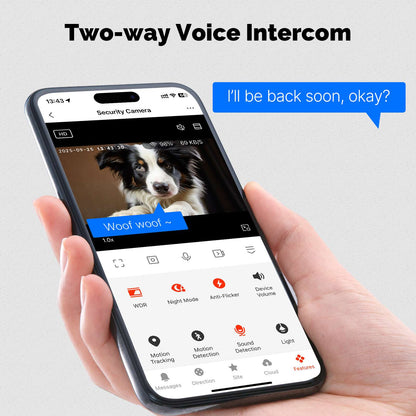 Smart WiFi Camera Indoor 3MP HD Home Monitoring Surveillace Work with Alexa Google Home