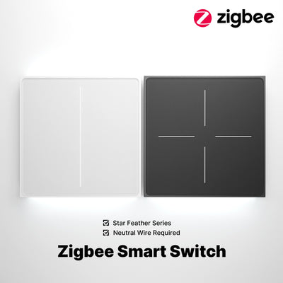 Star Feather Series ZigBee Smart Switch Push Button With Neutral Light Scene 2in1 Switch EU Version