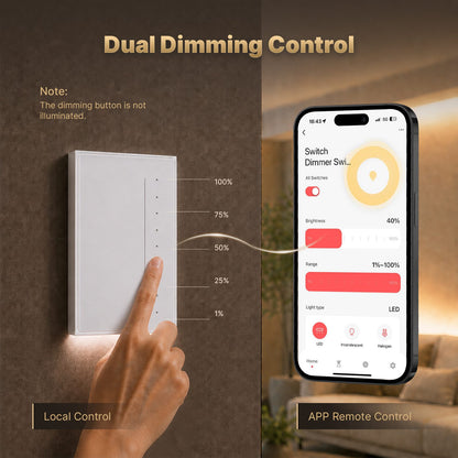 Star Feather Series US Standard Smart Zigbee Dimmer Switch, 2A Load, Neutral Wire Required
